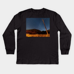 Jerome Arizona Ghost Town Starry Skies Mining Town Kids Long Sleeve T-Shirt